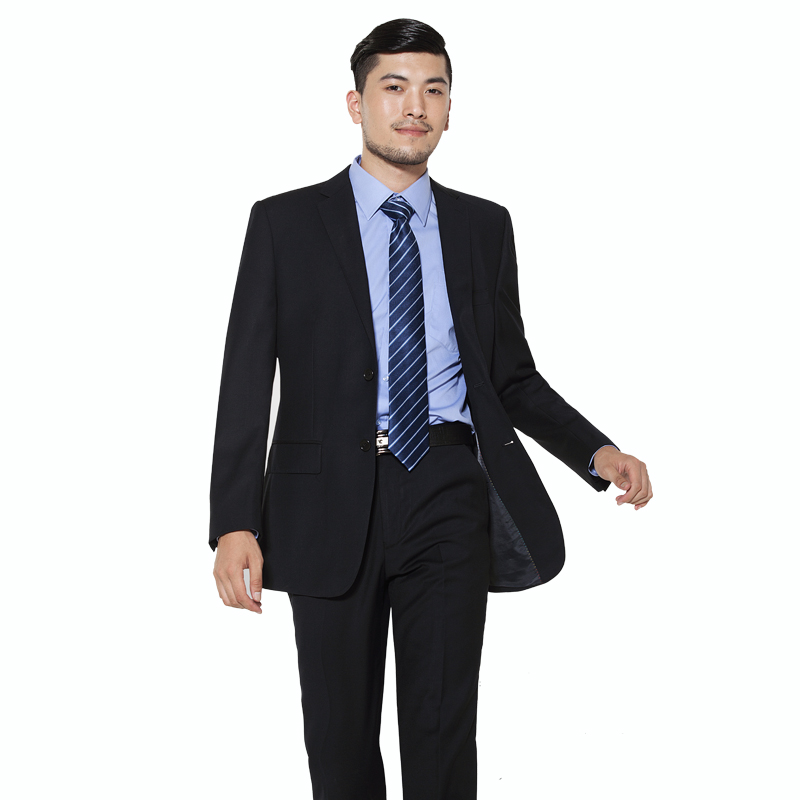 藏青色仿毛商務男士西裝定制 藏青色仿毛商務男士西裝定制