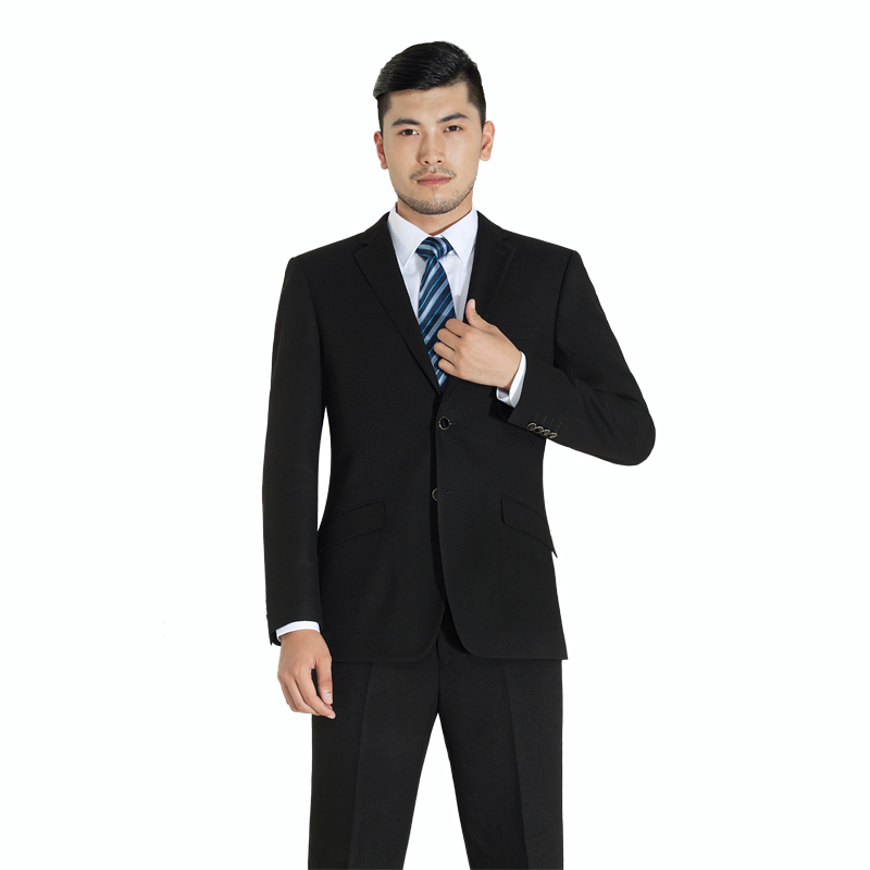 黑色磨毛韓版男士西裝定制 黑色磨毛韓版男士西裝定制