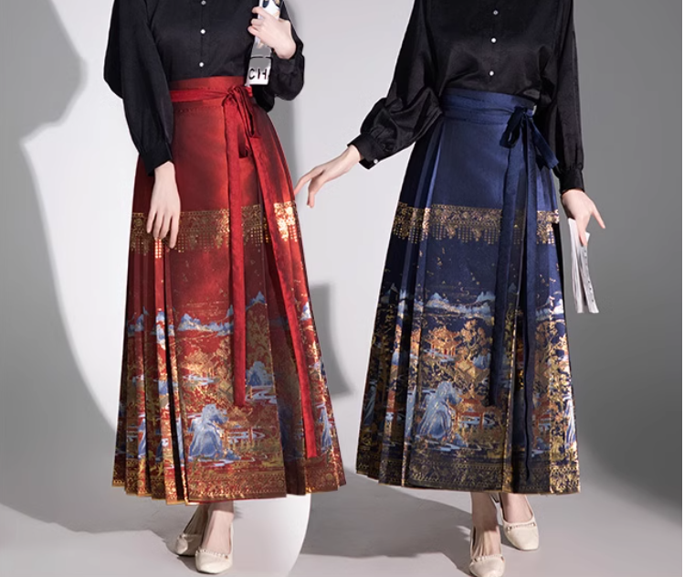 廠家來圖定制生產加工中長款百褶裙馬面裙 廠家來圖定制生產加工中長款百褶裙馬面裙