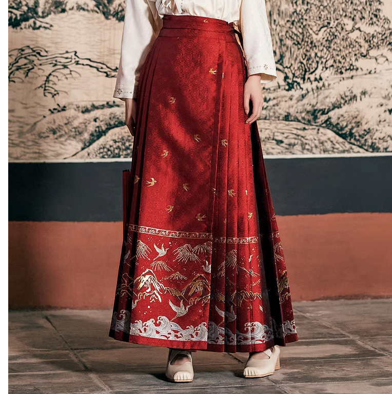 廠家來圖定制生產加工中長款百褶裙馬面裙 廠家來圖定制生產加工中長款百褶裙馬面裙